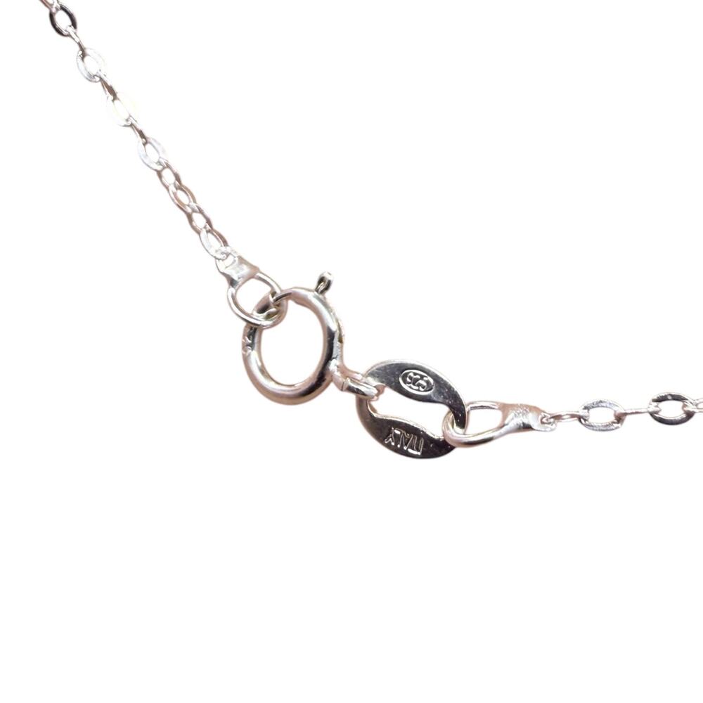 Natural Aquamarine Heart Pendant Necklace 925 Sterling Silver 18 inch Chain - Picture 6 of 6